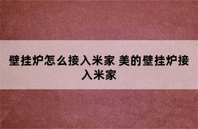 壁挂炉怎么接入米家 美的壁挂炉接入米家